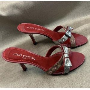 Authentic Louis Vuitton monogram brown cherry heel